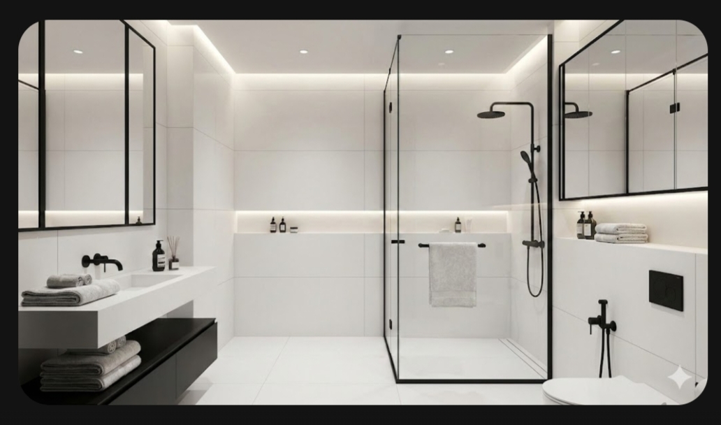 Desain Kamar mandi Hitam putih