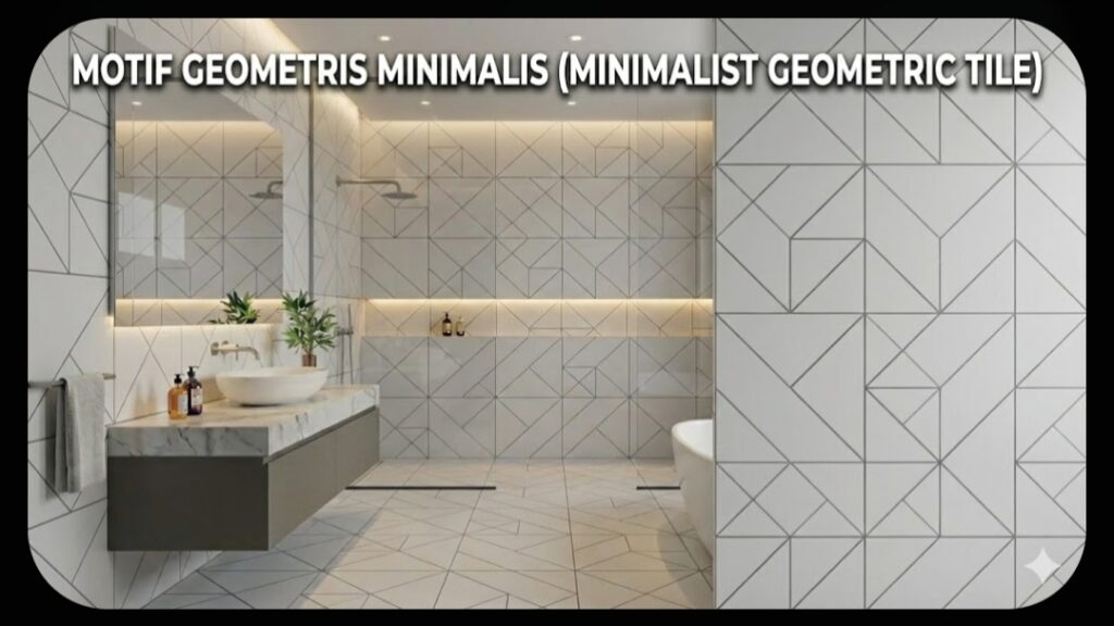 Keramik motif geometris minimalis