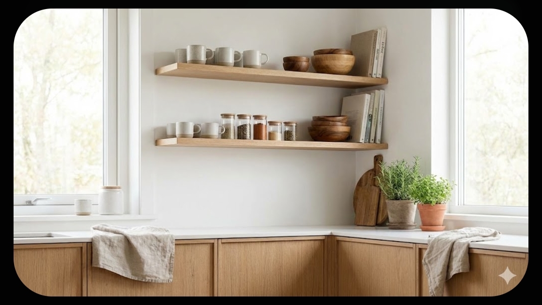 Rak kayu Bergaya Scandinavian