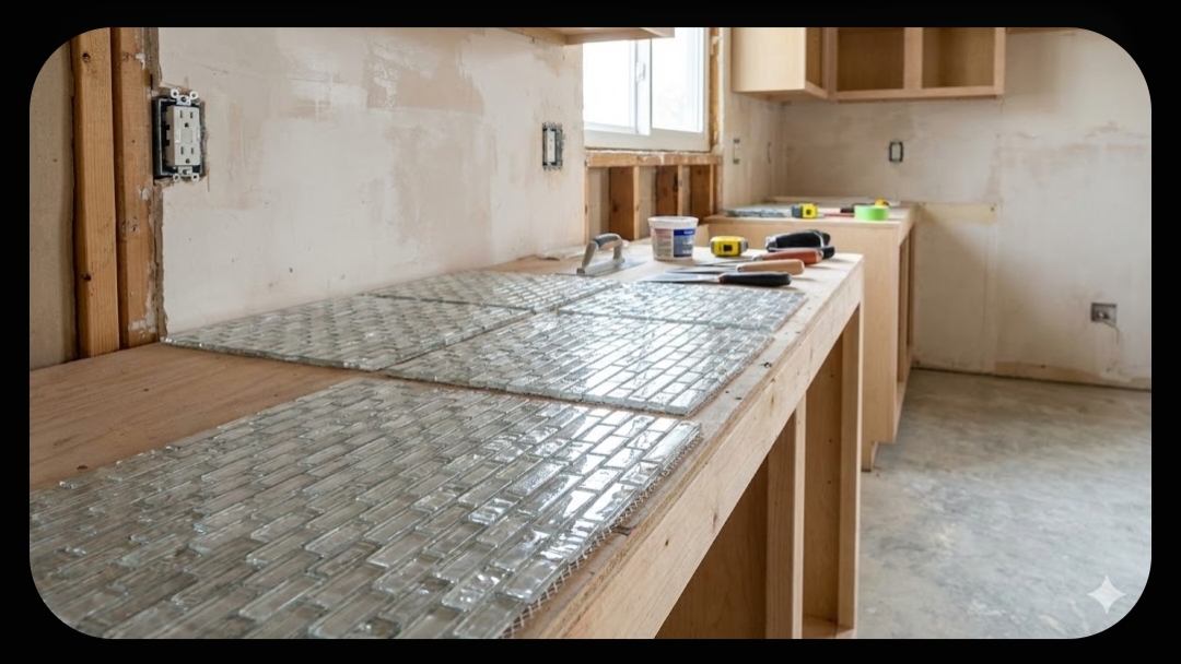 Backsplash Mozaik Kaca
