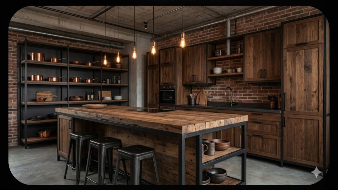 Kombinasi kayu dan besi