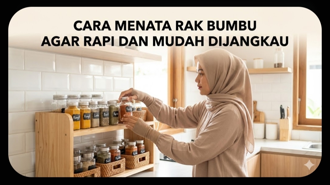 Menata rak bumbu