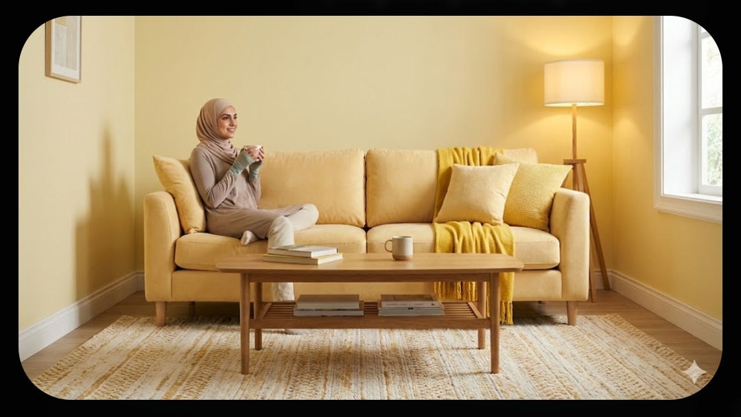 Ruang tamu Kuning Lembut