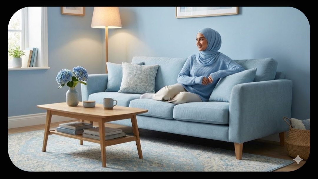 Ruang tamu biru muda