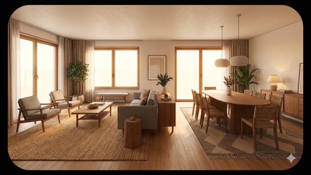 Memanfaatkan Karpet untuk Ruang tamu tanpa sekat