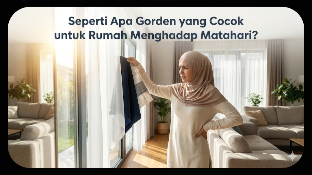 Gorden rumah terkena sinar matahari
