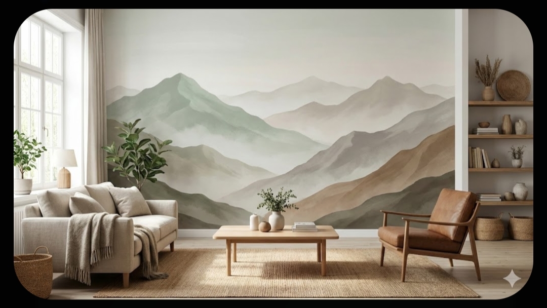 Wallpaper motif gunung